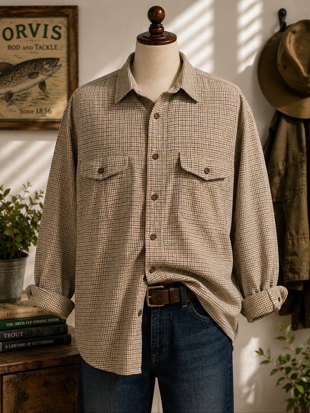 Orvis Sporting Traditions Mens XXL Plaid Outdoor Button Up Shirt